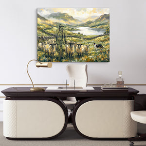 Shepherd Mountain Herd — shepherd mountain herd sq luxury office desk 1land flush print