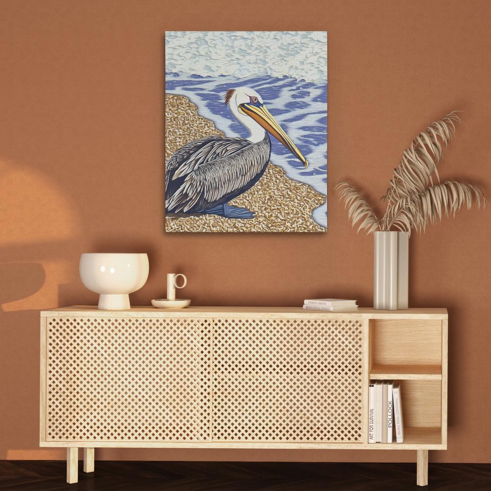 Shoreline Pelican - Luxury Wall Art