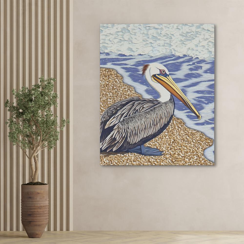 Shoreline Pelican - Luxury Wall Art