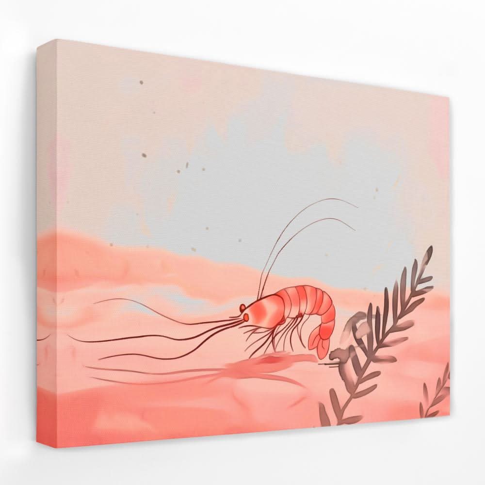 Shrimp Melody - Coastal Canvas Wall Art