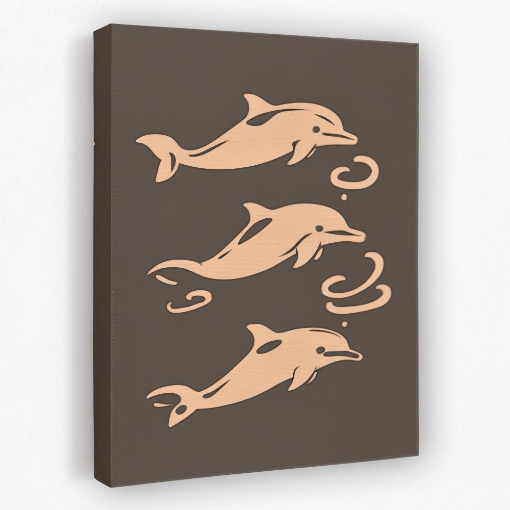 Simple Dolphin Illustration - Luxury Wall Art