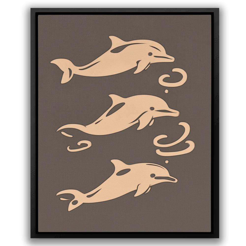 Simple Dolphin Illustration - Luxury Wall Art