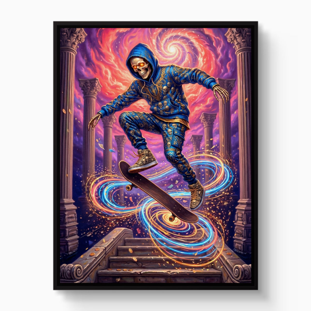 Skate Skeleton Vortex - Luxury Wall Art