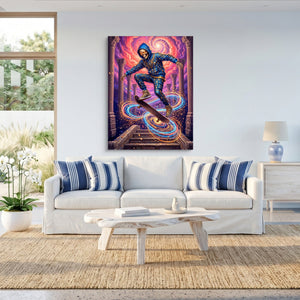 Skate Skeleton Vortex - Luxury Wall Art