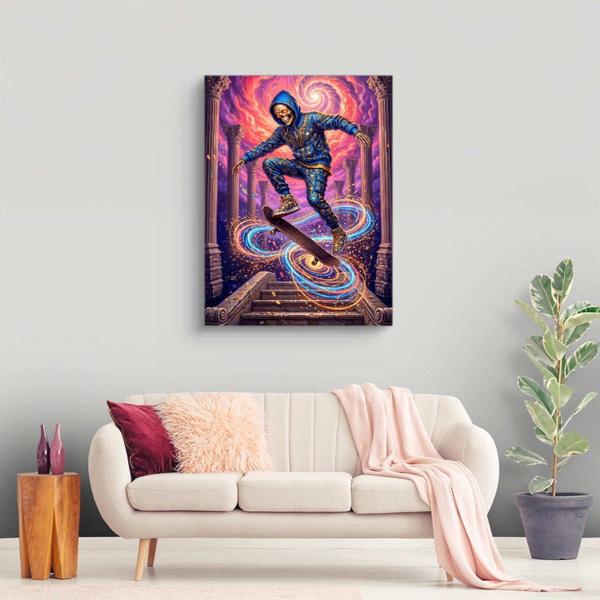Skate Skeleton Vortex - Luxury Wall Art