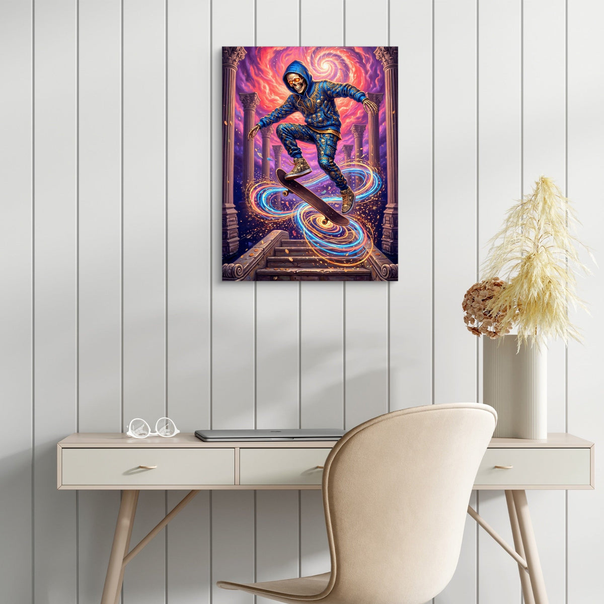 Skate Skeleton Vortex - Luxury Wall Art
