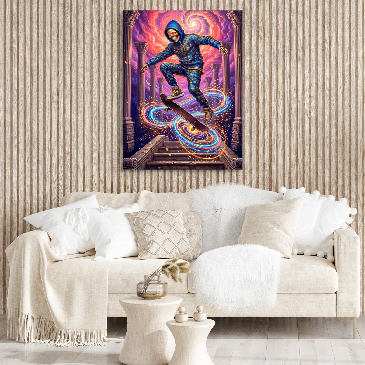 Skate Skeleton Vortex — skate skeleton vortex sq boujie couch 1port flush print