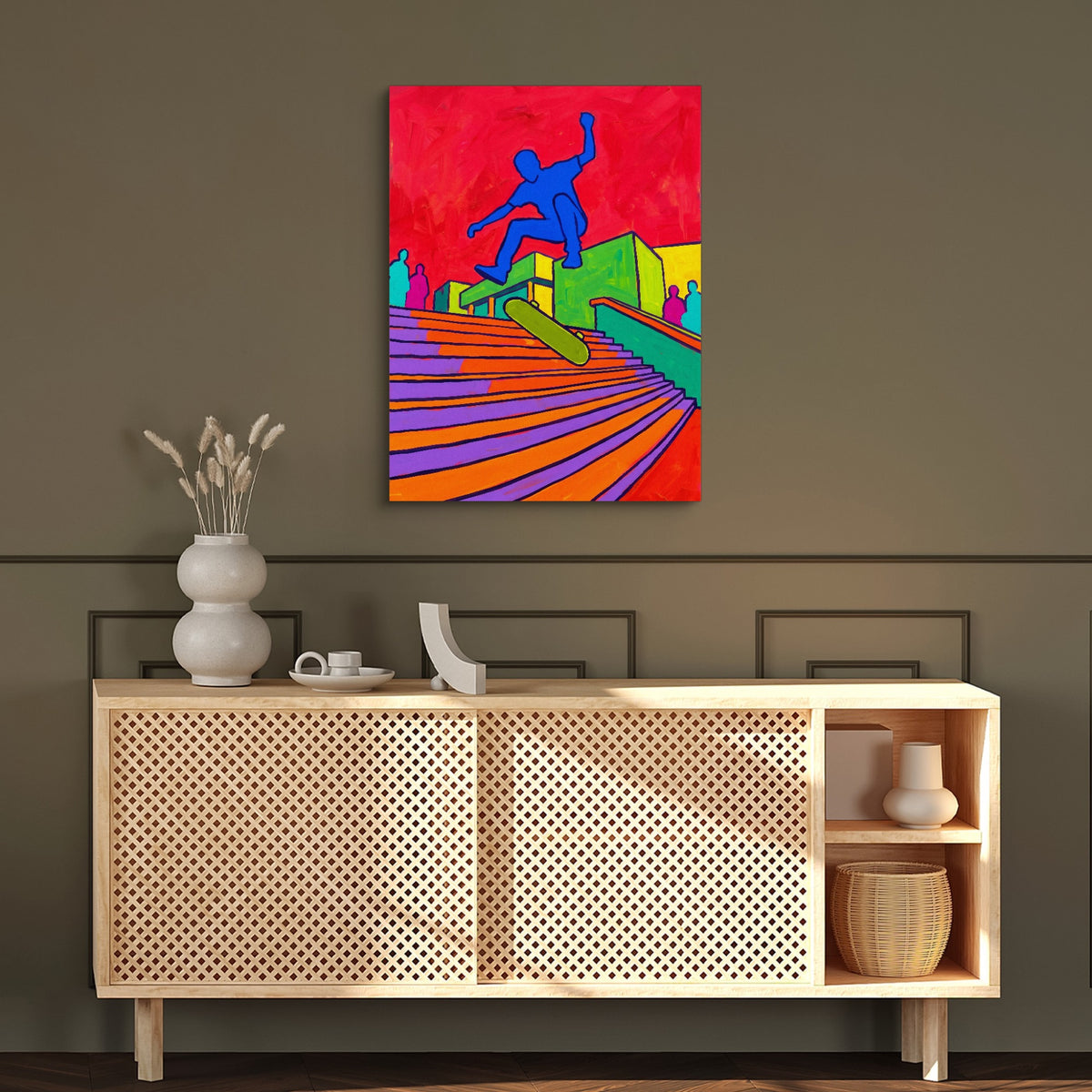 Skater's Red Leap — skater's red leap sq hallway luxury 1port flush print