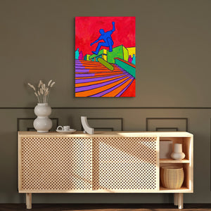 Skater's Red Leap — skater's red leap sq hallway luxury 1port flush print