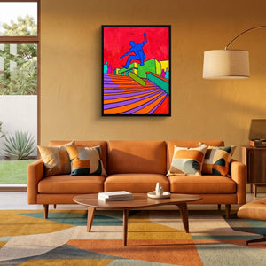 Skater's Red Leap - Luxury Wall Art