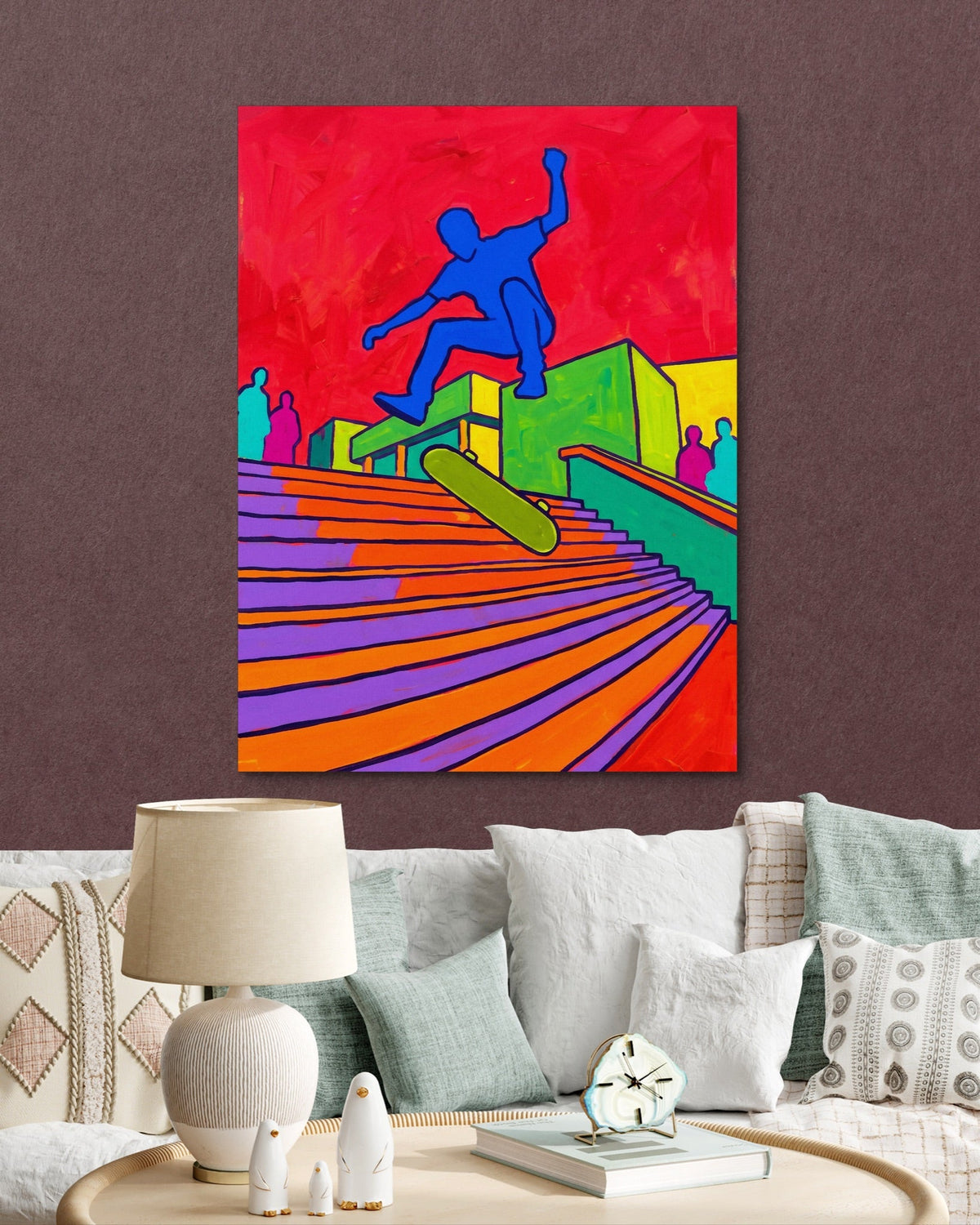 Skater's Red Leap - Luxury Wall Art