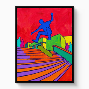 Skater's Red Leap - Luxury Wall Art