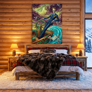 Skeletal King's Voyage — skeletal king's voyage sq cozy cabin 1port flush print