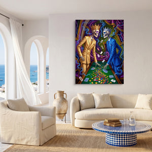 Skeletal Kings Gambling — skeletal kings gambling sq coast living room 1port flush print