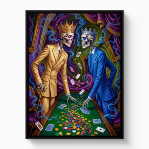 Skeletal Kings Gambling — skeletal kings gambling white studio framed black
