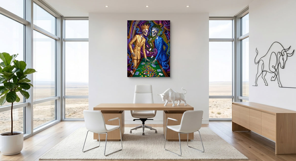 Skeletal Kings Gambling — skeletal kings gambling office space with furniture 1port flush print