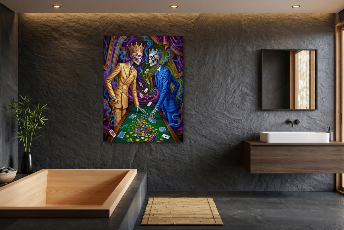 Skeletal Kings Gambling — skeletal kings gambling small bathroom interior 1port flush print