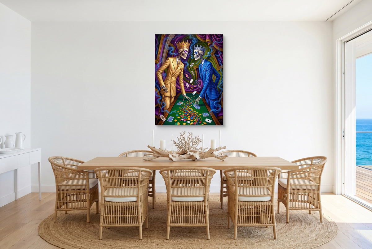 Skeletal Kings Gambling — skeletal kings gambling small dining room with ocean view 1port flush print