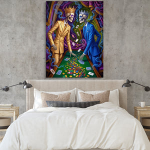 Skeletal Kings Gambling — skeletal kings gambling sq bedroom cement wall 1port flush print
