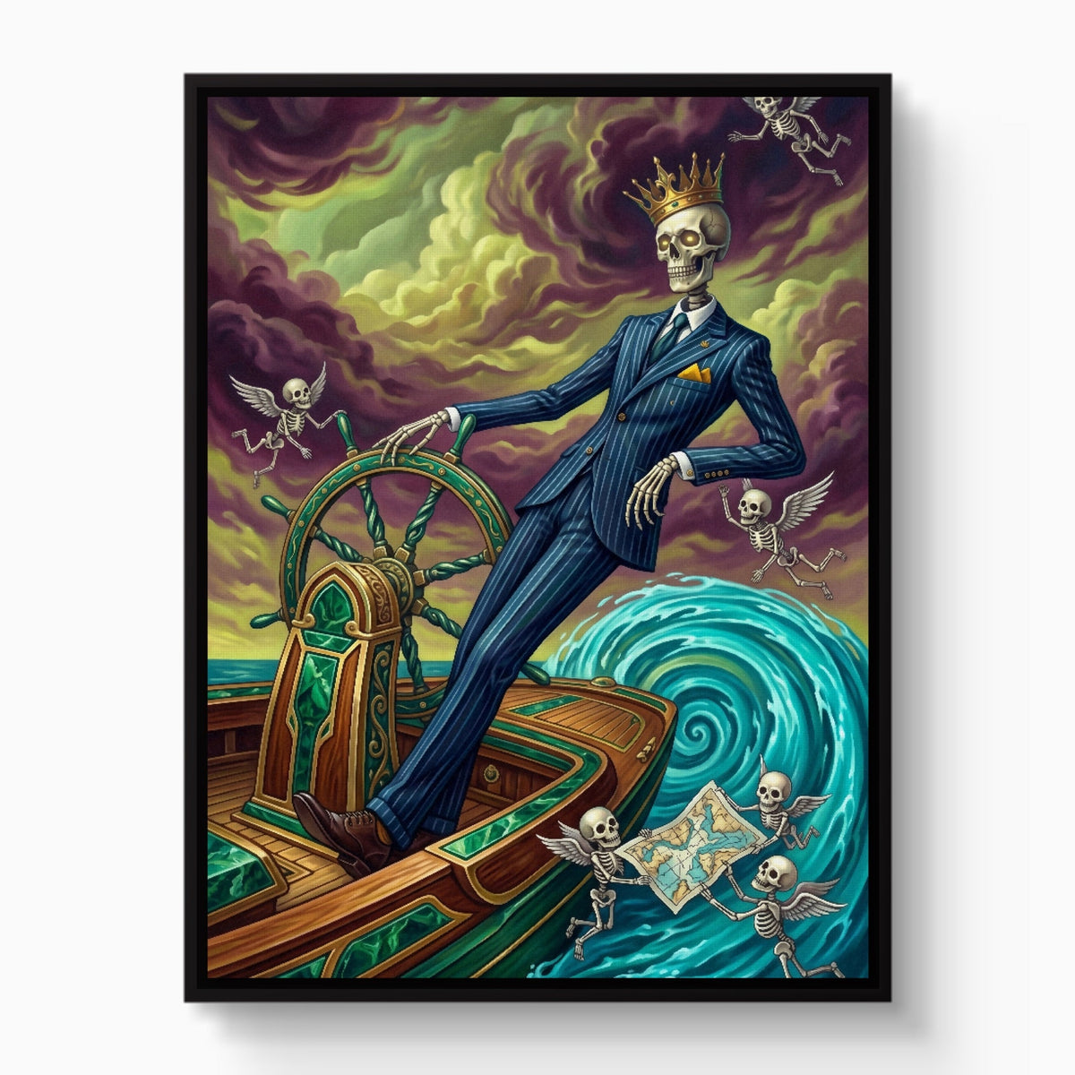 Skeletal King's Voyage - Luxury Wall Art