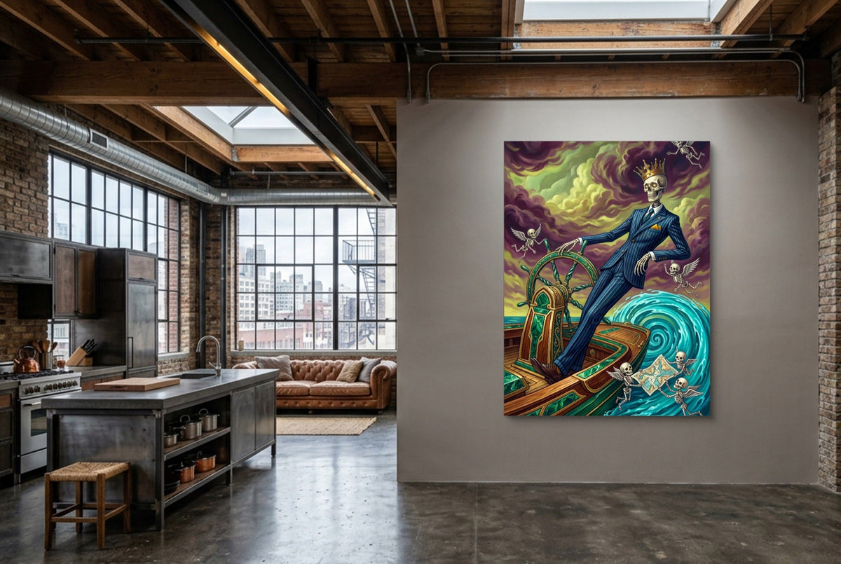 Skeletal King's Voyage - Luxury Wall Art
