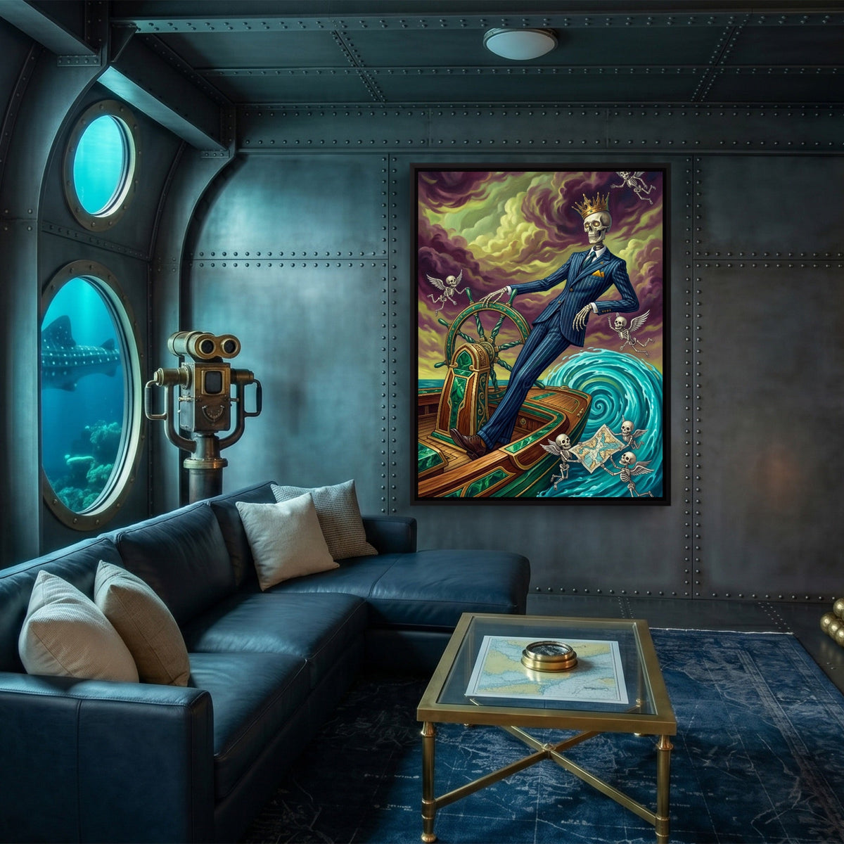 Skeletal King's Voyage - Luxury Wall Art
