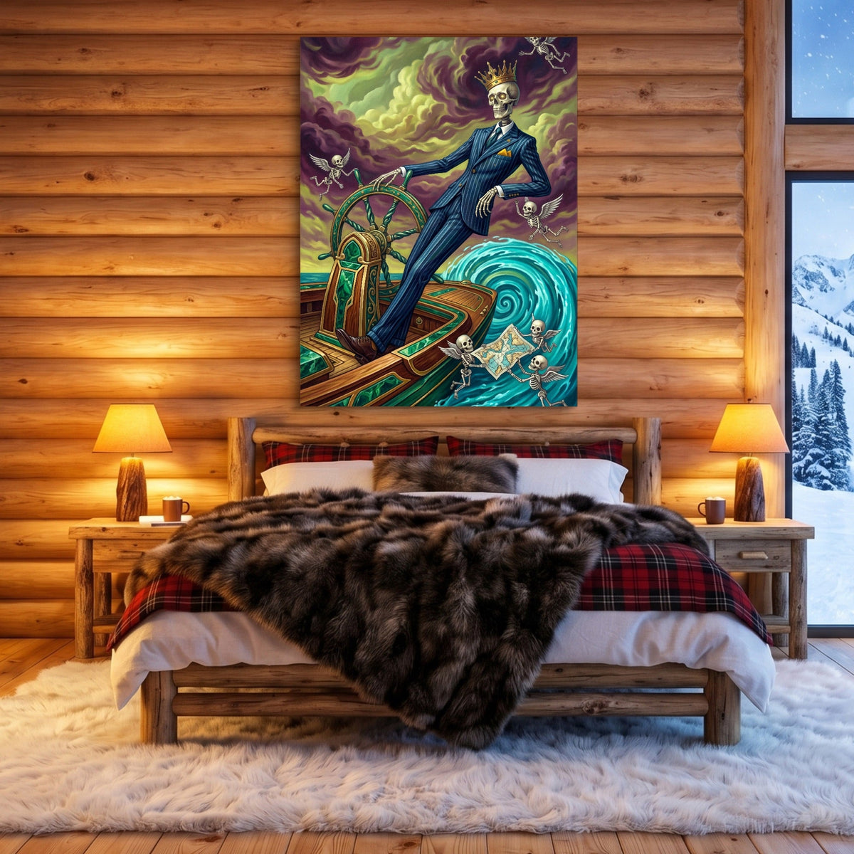 Skeletal King's Voyage - Luxury Wall Art