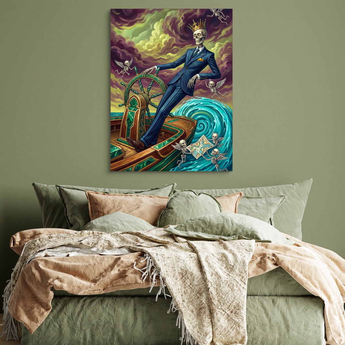 Skeletal King's Voyage - Luxury Wall Art