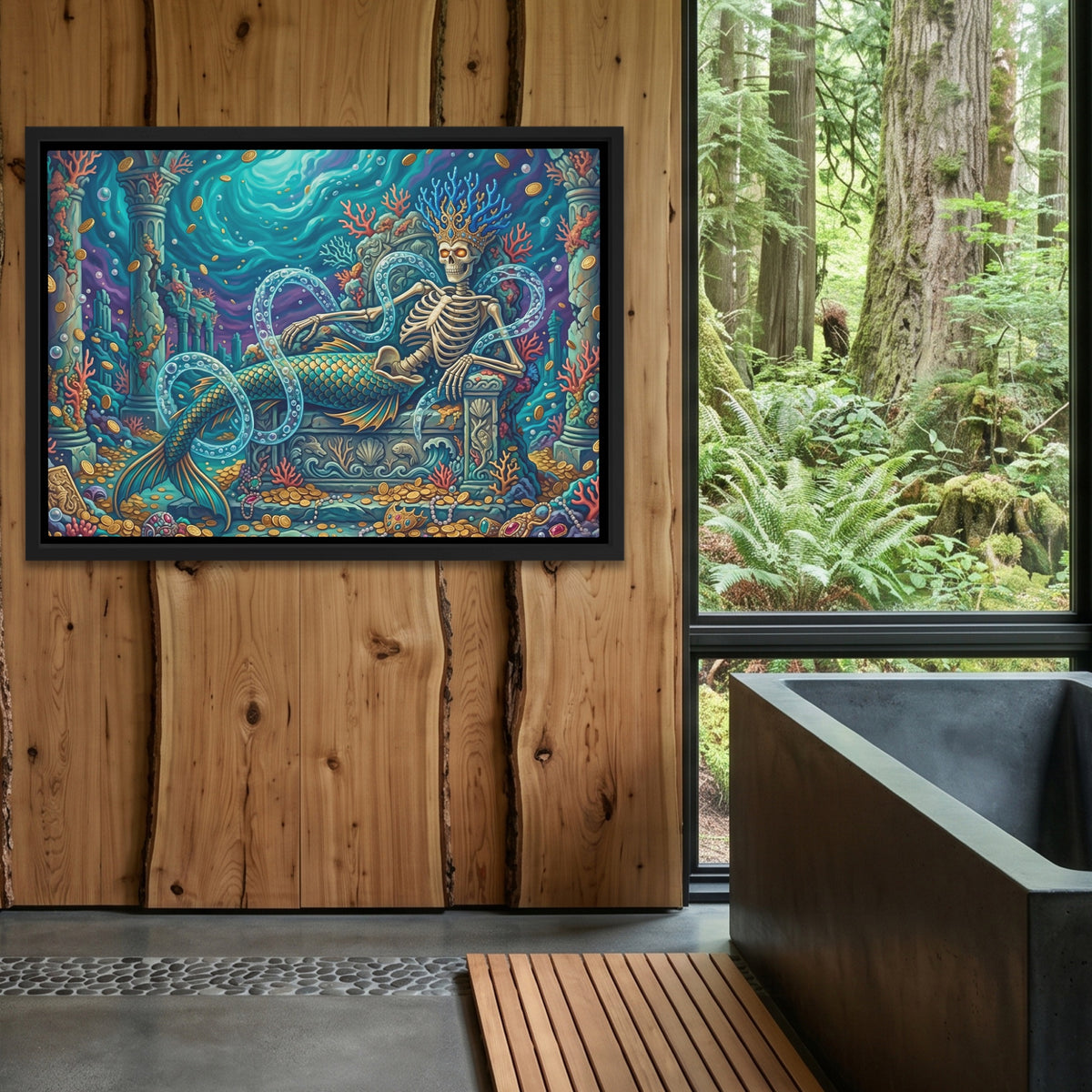 Skeletal Mermaid Throne — Skeletal Mermaid Throne Outdoor Bathroom Log Land 125