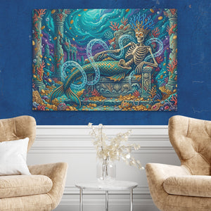 Skeletal Mermaid Throne — Skeletal Mermaid Throne Two Chairs Blue Walls2 138