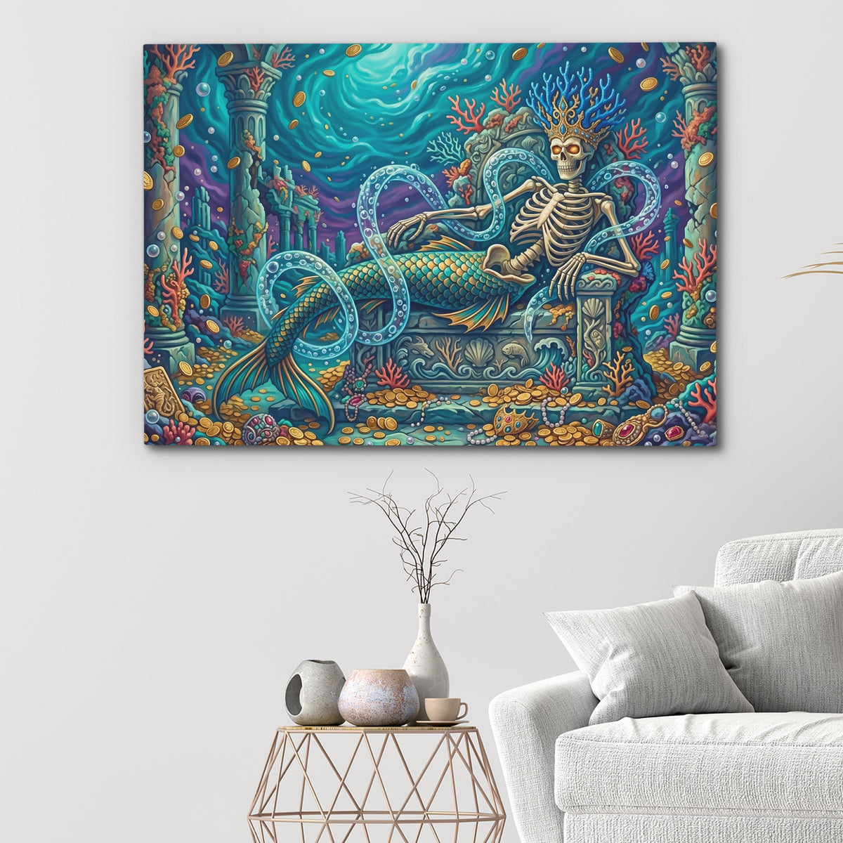 Skeletal Mermaid Throne — Skeletal Mermaid Throne White Walls 151