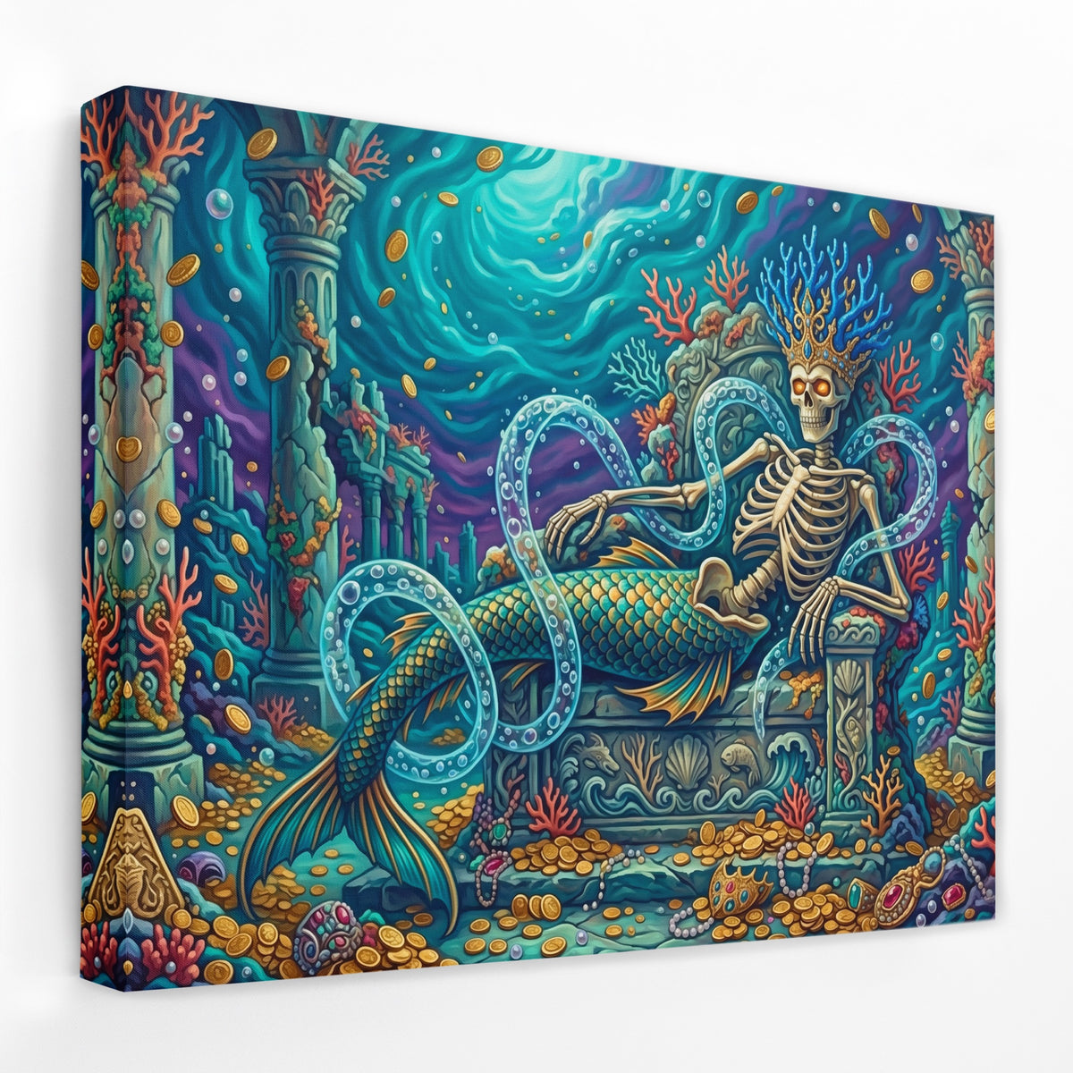 Skeletal Mermaid Throne — Skeletal Mermaid Throne Landscape   Side View   Mirror Wrap 86