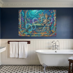 Skeletal Mermaid Throne — Skeletal Mermaid Throne Blue Bathroom Land 21