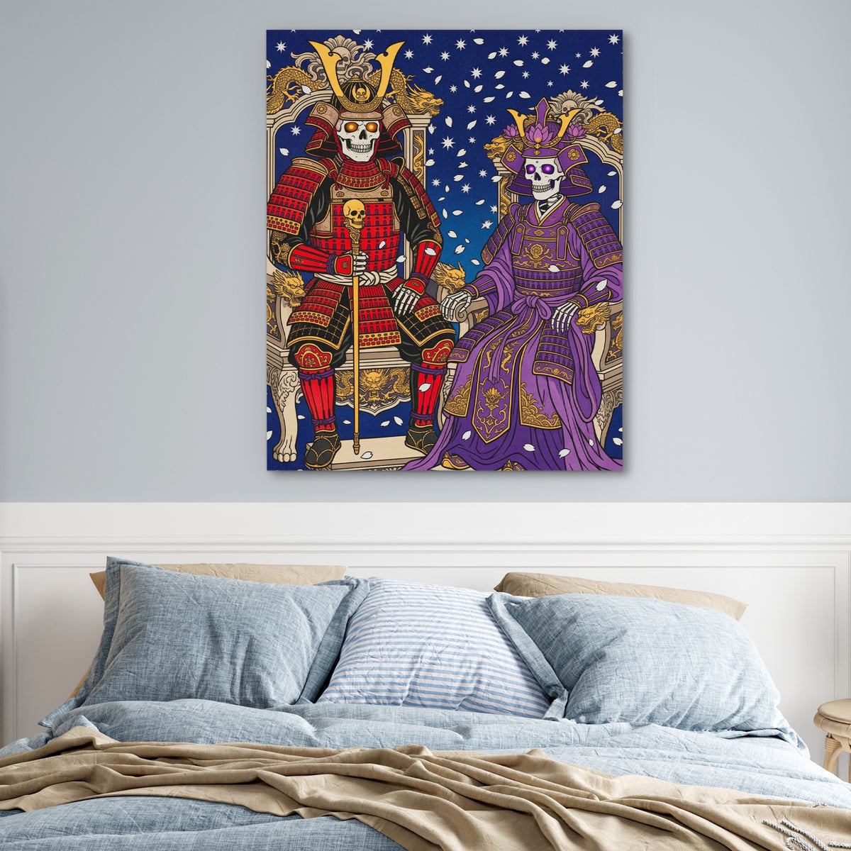 Skeletal Samurai Royalty — Skeletal Samurai Royalty Blue Bedroom 24