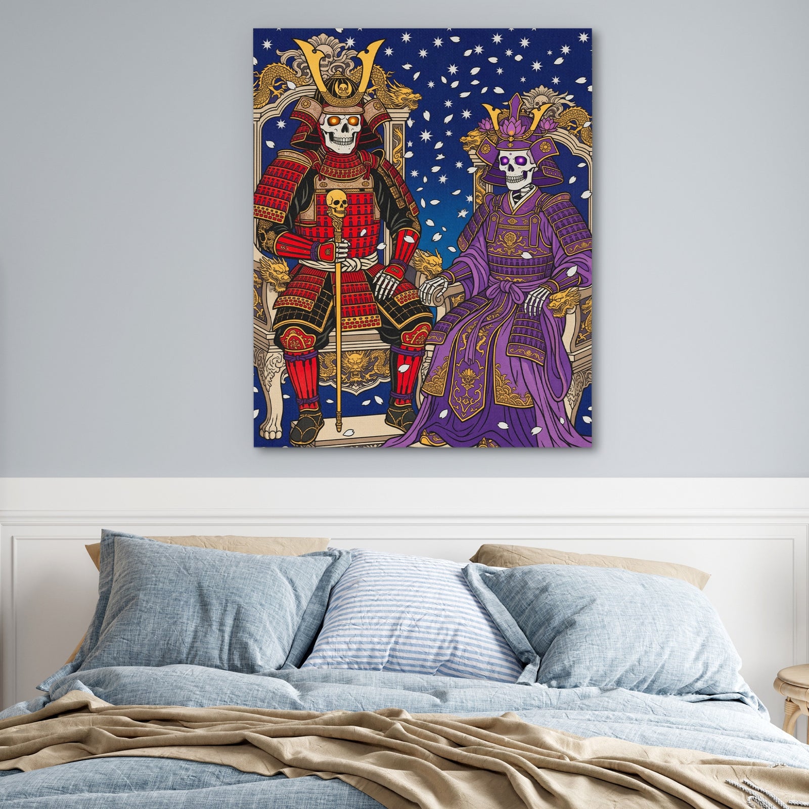 Skeletal Samurai Royalty canvas wall art