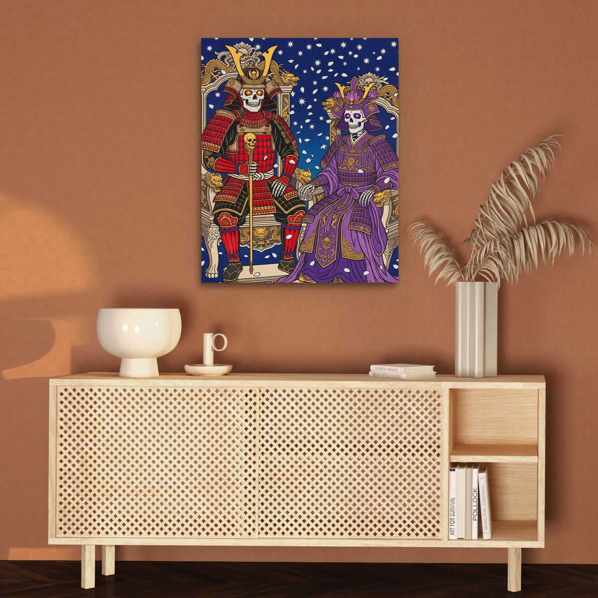 Skeletal Samurai Royalty — Skeletal Samurai Royalty Brown Wall 74