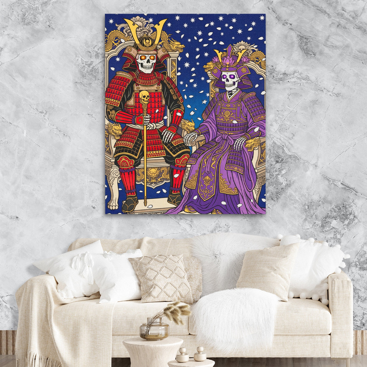 Skeletal Samurai Royalty — Skeletal Samurai Royalty Lux Couch Marble Walls 199
