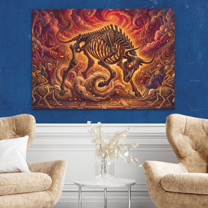Skeleton Bull Inferno — Skeleton Bull Inferno Two Chairs Blue Walls2 140