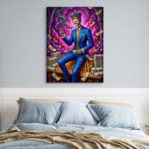 Skeleton Cash Throne - Luxury Wall Art