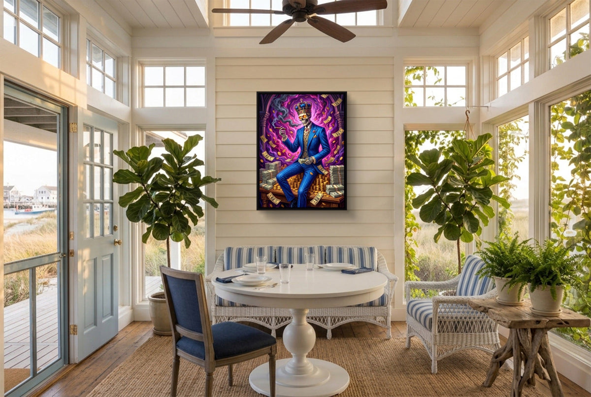 Skeleton Cash Throne - Luxury Wall Art