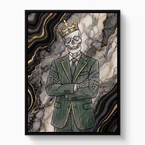 Skeleton Crown Suit — skeleton crown suit white studio framed black