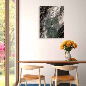 Skeleton Crown Suit — skeleton crown suit sq floral dining room 1port flush print