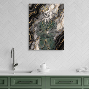 Skeleton Crown Suit — skeleton crown suit sq green kitchen 1port flush print
