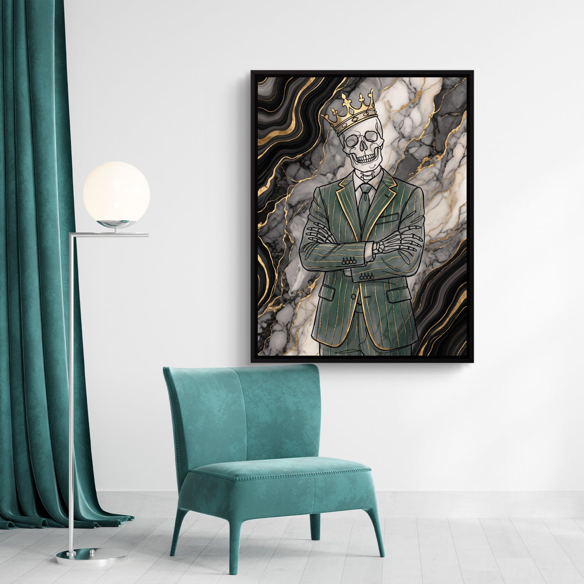 Skeleton Crown Suit — skeleton crown suit sq green light 1port framed black