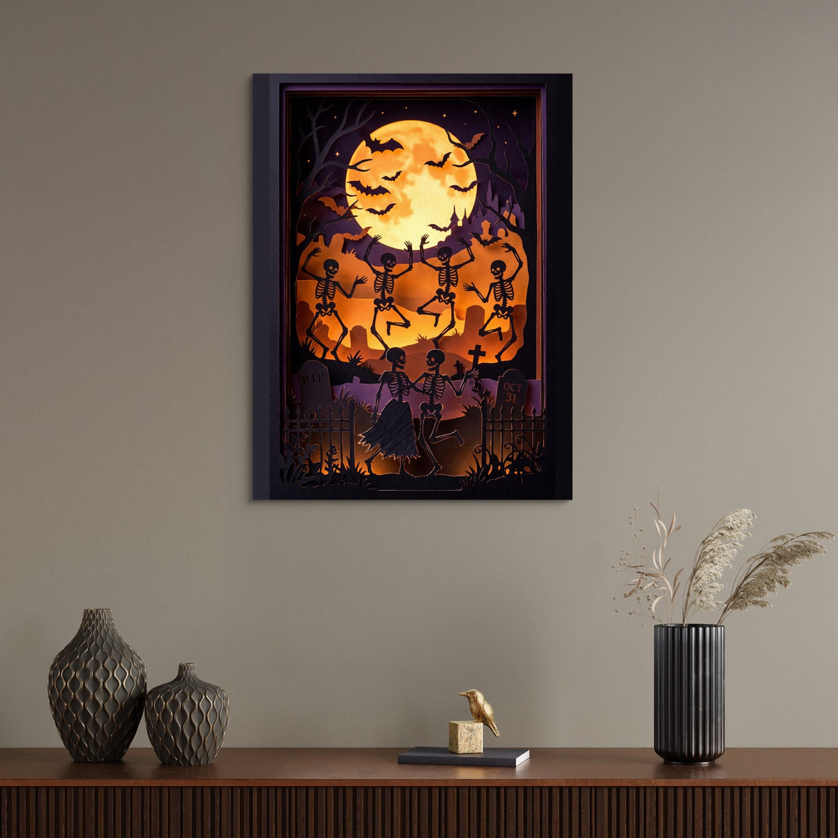 Skeleton Dance Papercut - Luxury Wall Art