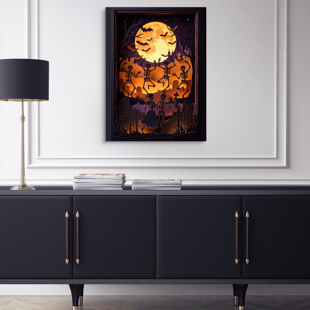 Skeleton Dance Papercut - Luxury Wall Art