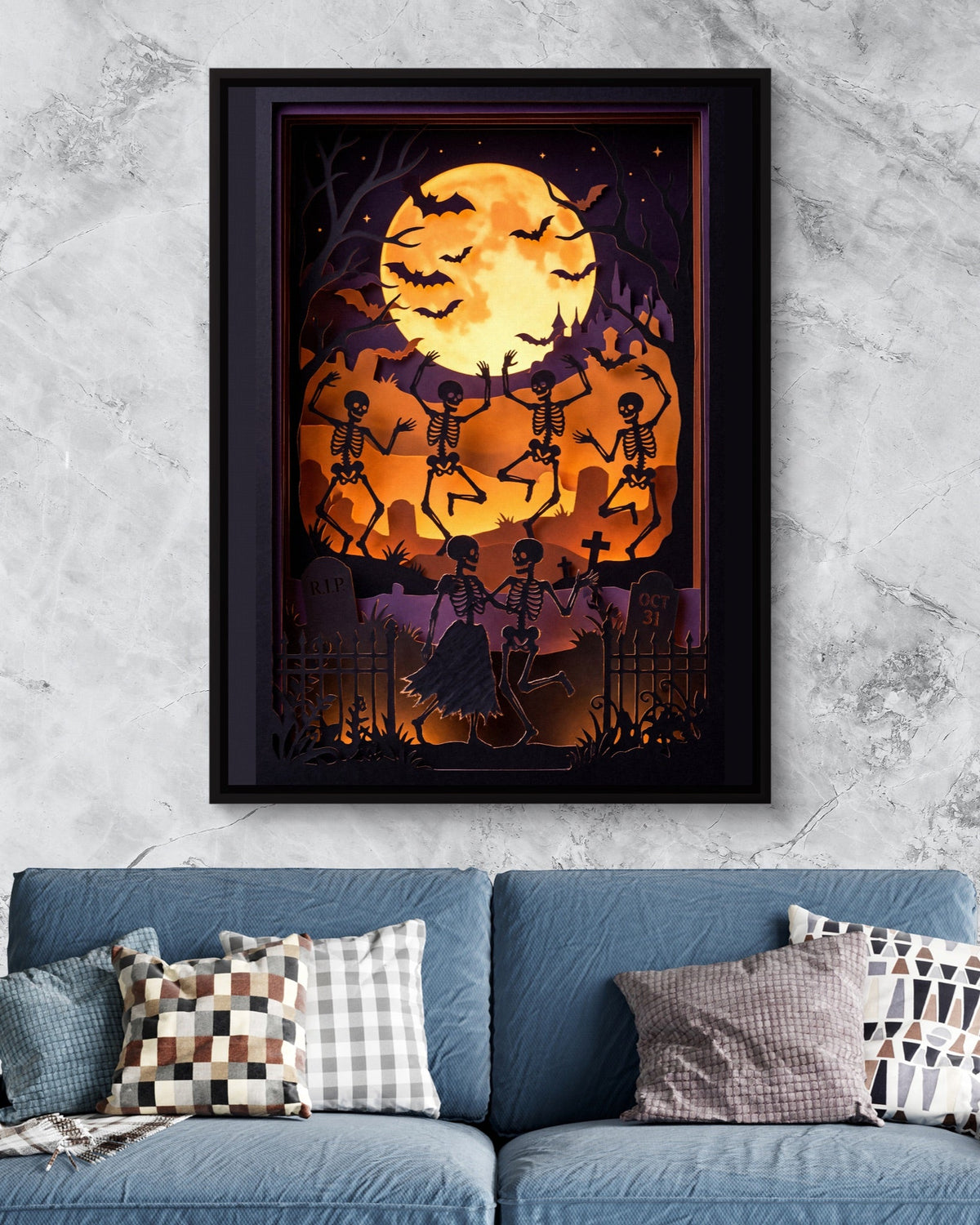 Skeleton Dance Papercut - Luxury Wall Art