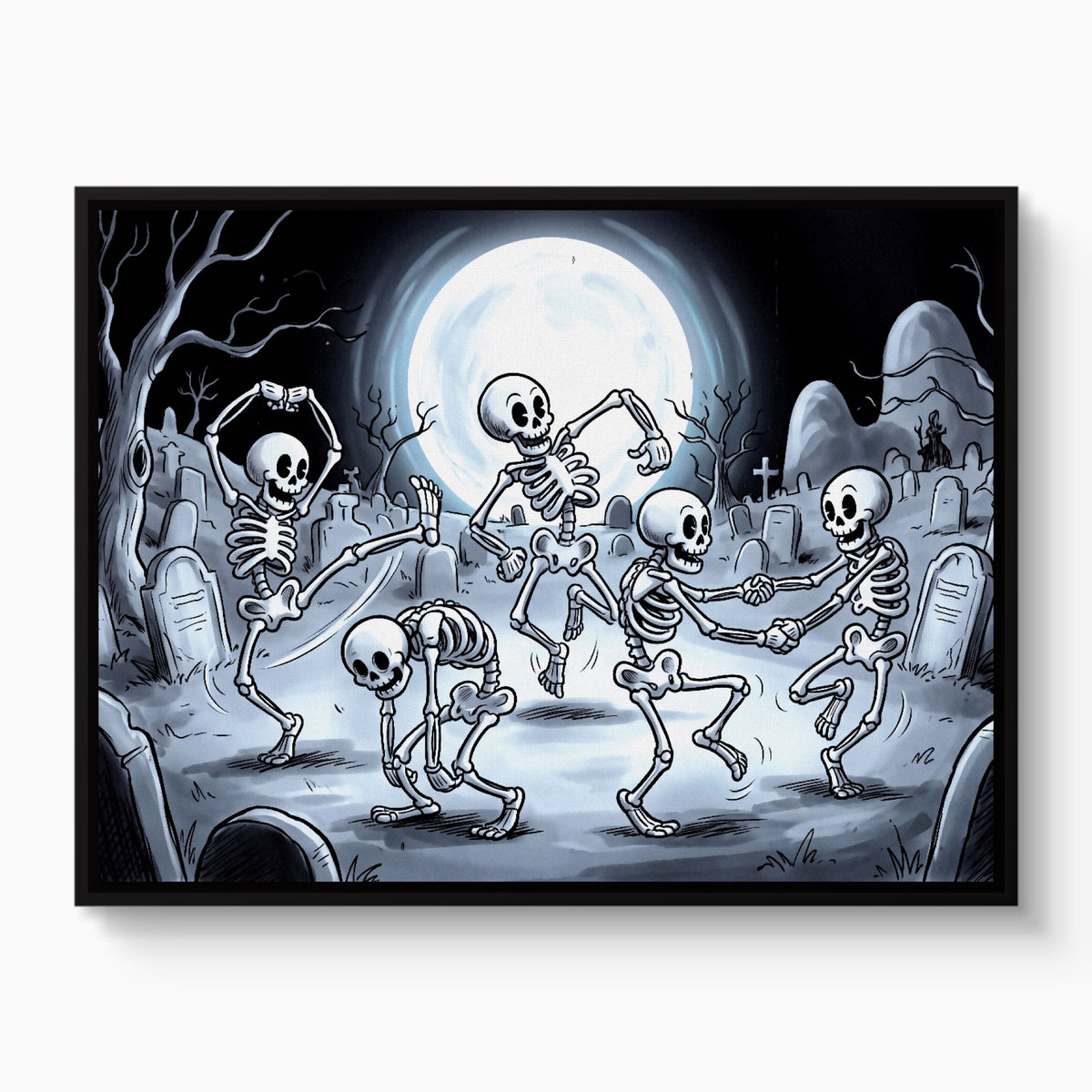 Skeleton Dance Rubber Hose — skeleton dance rubber hose white studio framed black