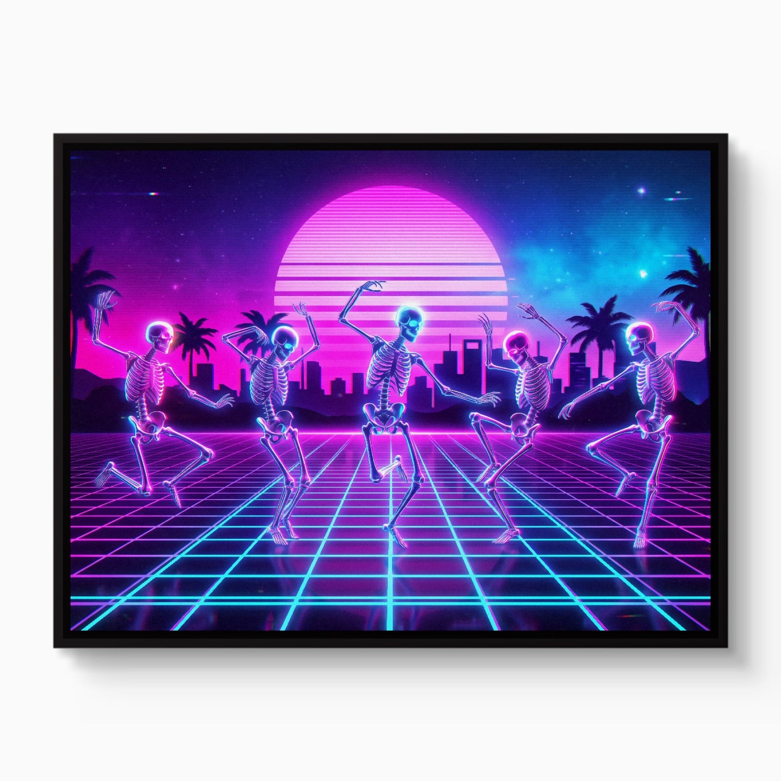 Skeleton Dance Synthwave - Luxury Wall Art