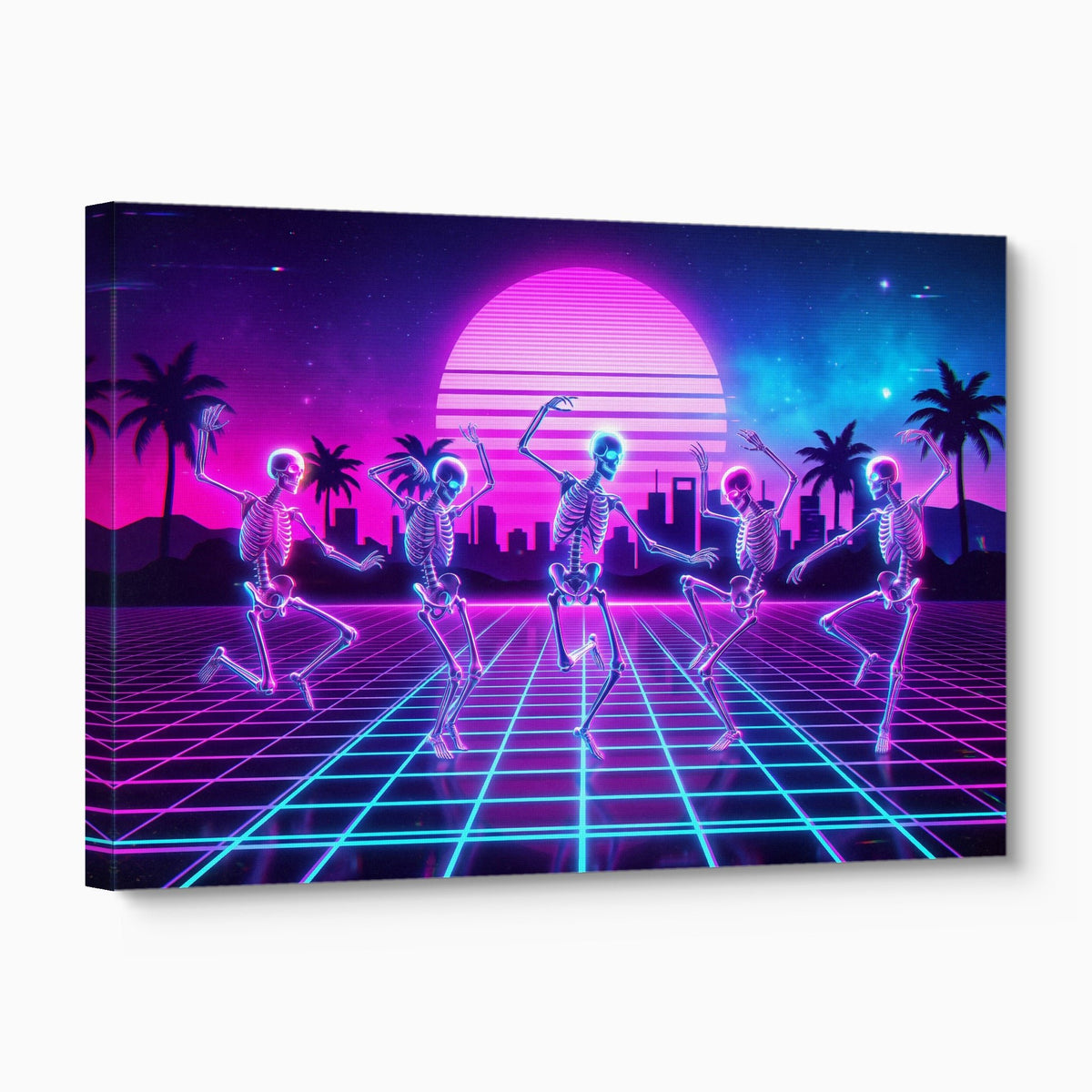 Skeleton Dance Synthwave - Luxury Wall Art